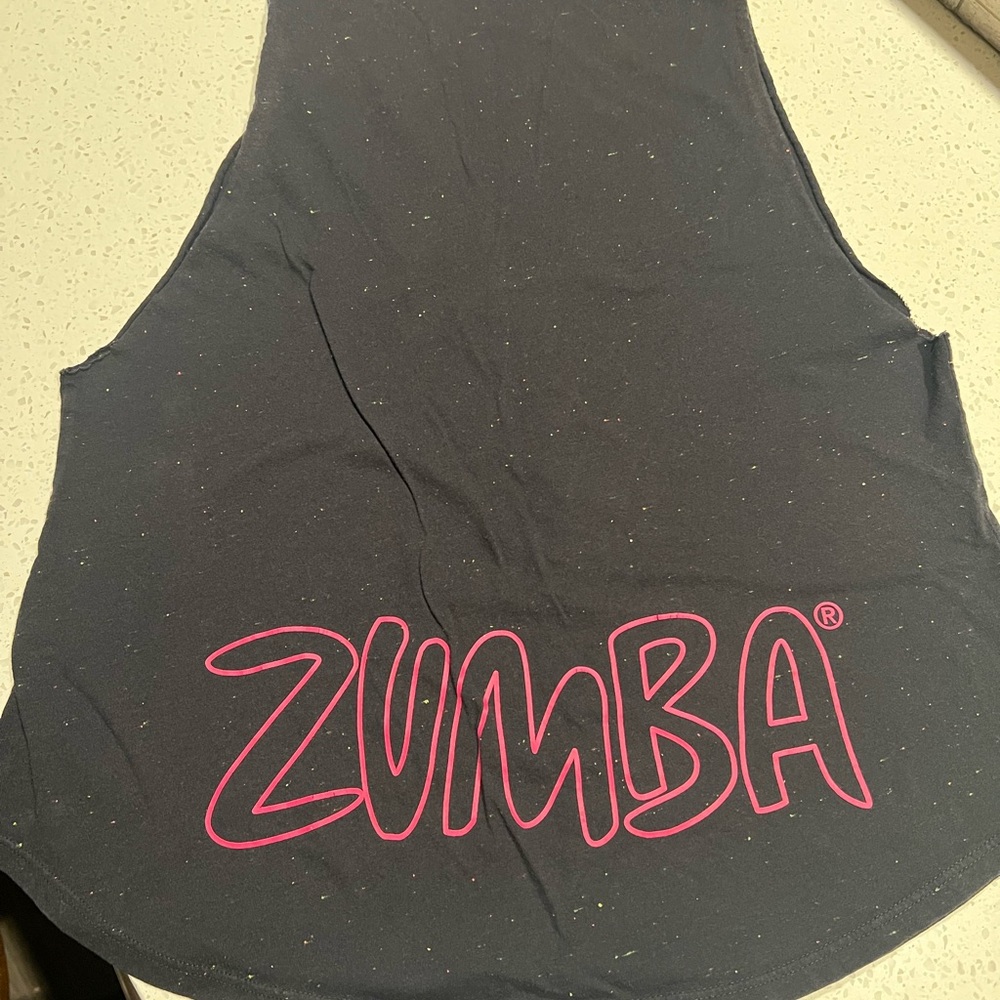 Zumba Fitness Black Tee with Colorful Speckles